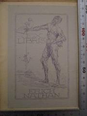 - (Nathan, Erich), Etikett: Exlibris, Name, Initiale; 'Ex Libris Erich Nathan
N
John Depol'.  (Prototyp)