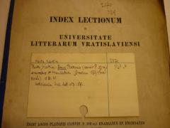 - (Jüdisch-Theologisches Seminar Fraenckel'scher Stiftung (Breslau) ), Papier: Signatur; 'Hertz, Martin
Hertz, Martin: Locus Platonis  enarratus et emendatus. (Breslau 1870): . 10 S. 4°.
Vratislava, Ind. lect. WS 1870.

2370
3169 u a'. 