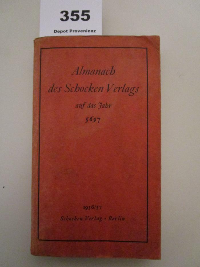  Almanach des Schocken Verlags auf das Jahr 5697 (1936/37)