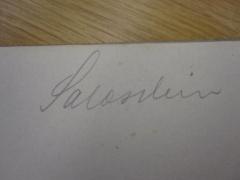 - (Saloschin, Paul), Von Hand: Autogramm, Name; 'Saloschin'. 