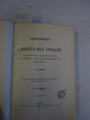 1.1 317 8: Antibarbarus der lateinischen Sprache (1905)