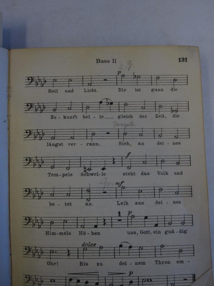  Volksliederbuch für Männerchor ([1906]);- (unbekannt), Von Hand: Annotation; 'II.B.
Terzett
Chor'. 