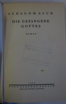  Die Gefangene Gottes. (1932)