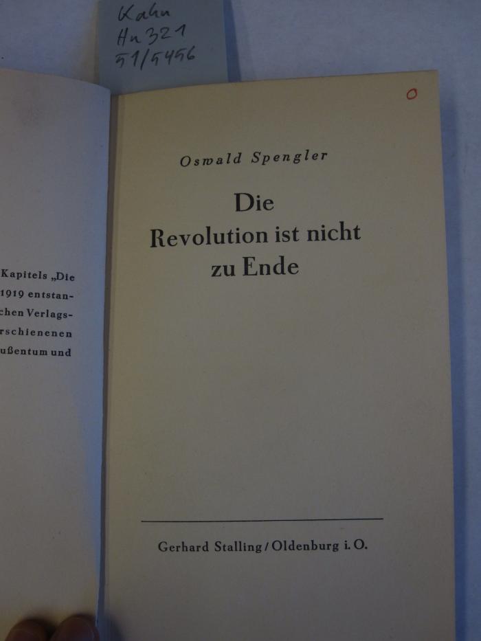 Hn 321: Die Revolution ist nicht zu Ende (1924)