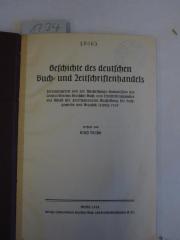  Geschichte des deutschen Buch- und Zeitschriftenhandels (1914)