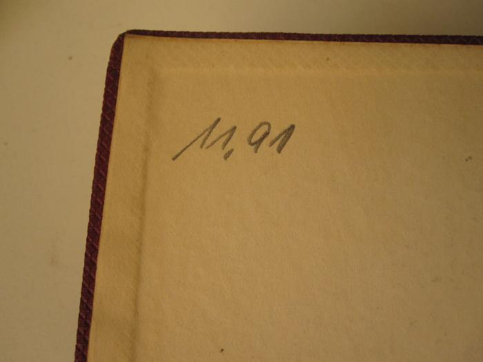 Schulthess' Europäischer Geschichtskalender. (1923);- (Franz-Mehring-Bibliothek), Von Hand: Signatur; '11,91'. 