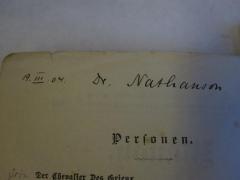 - (Nathanson, [?]), Von Hand: Autogramm; '19.III.04. Dr. Nathanson'. 