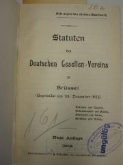 MB 10378: Statuten des Deutschen Gesellen-Vereins zu Brüssel (Gegründet am 25. Dezember 1874) (1912)