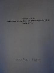 - (Friedrich-Wilhelms-Universität Berlin. Institut für Politische Pädagogik), Von Hand: Inventar-/ Zugangsnummer; '1933/34 : 1807'. 