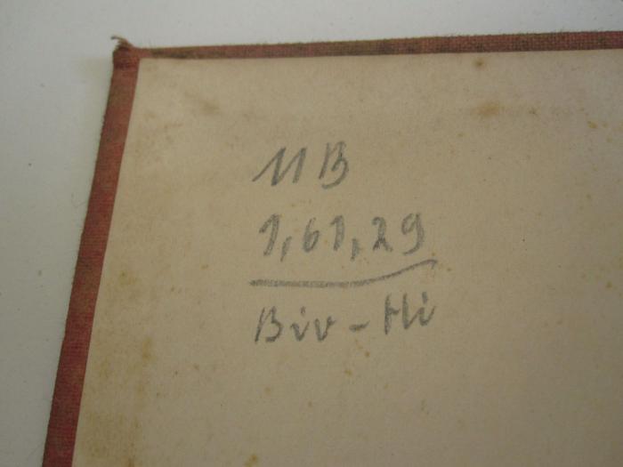 MB 13664: Ein Sonderheft der Gesellschaft zu Karl Kautskys 70. Geburtstag (um 1924);- (Franz-Mehring-Bibliothek), Von Hand: Signatur; 'MB 1,61,29/Bir-Hi'. 