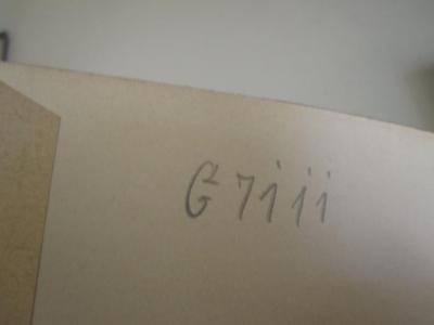MB 5252: Cannes und Genua : Vier Reden zum Reparationsproblem (1922);- (Redaction "Vorwärts"), Von Hand: Signatur; 'G 7111'. 