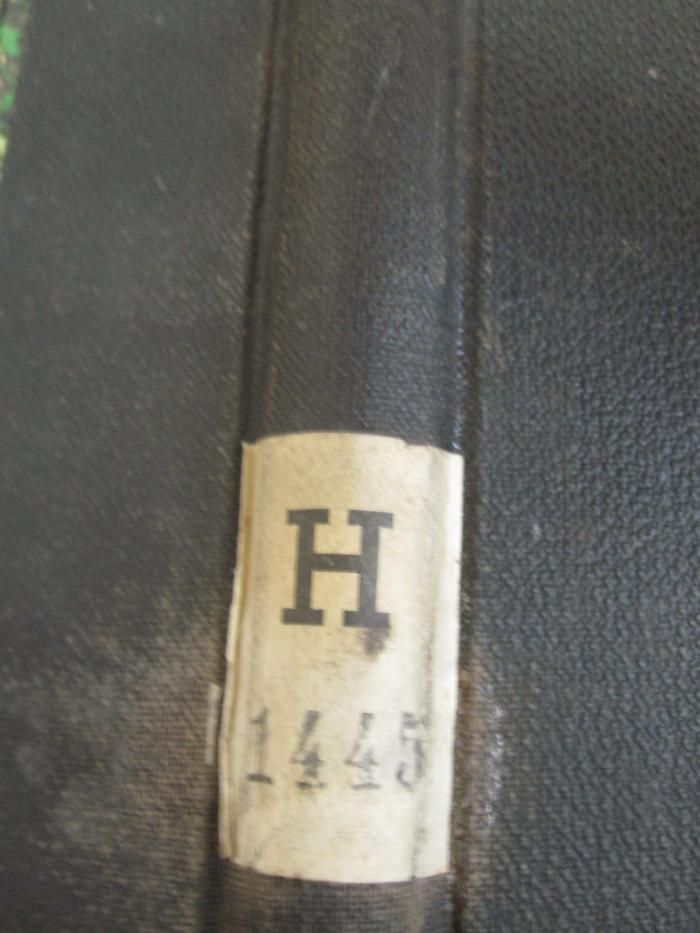 MB 5936: Kornzoll, Kornpreis und Arbeitslohn (1902);- (Redaction "Vorwärts"), Etikett: Signatur; 'H 1445'. 