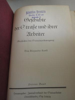 MB 3211 : Geschichte der Organisationen der Straßenbauarbeiter : Die Zünfte, der Verband, die Internationale : Die Unternehmerorganisation ([1929])