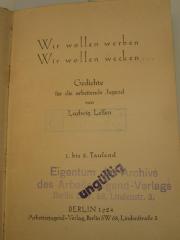 MB 7532 : Wir wollen werben wir wollen wecken : Gedichte für die arbeitende Jugend (1924)