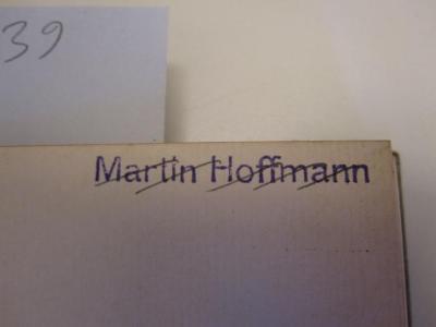  Terrorismus und Kommunismus : Ein Beitrag zur Naturgeschichte der Revolution (1925);- (Hoffmann, Martin), Stempel: Name; 'Martin Hoffmann'.  (Prototyp)