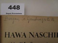 - (Bergas, Minna), Von Hand: Autogramm, Name, Ortsangabe; 'Bergas, Gr. Hamburger Str. 16'. 