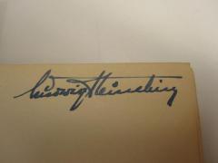- (Ruschin, Ludwig), Von Hand: Autogramm; 'Ludwig Ruschin'.  (Prototyp)