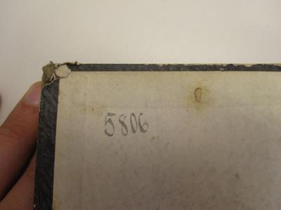  Die Chemie des täglichen Lebens (1855);- (Jüdisch-Theologisches Seminar Fraenckel'scher Stiftung (Breslau) ), Von Hand: Signatur; '5806'. 