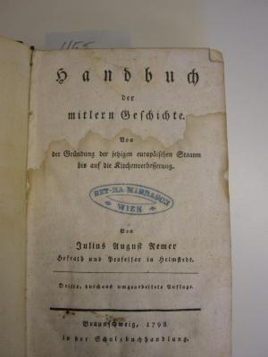  Handbuch der mitlern Geschichte (1798)