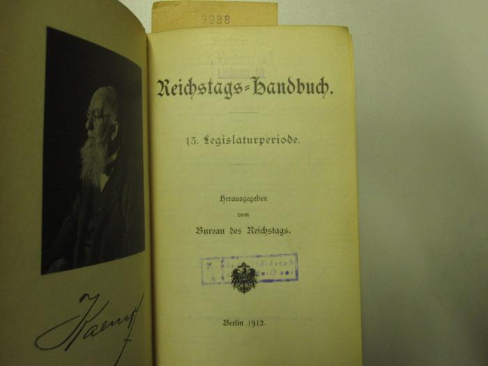 MB 9988: Reichstags-Handbuch 1912 (1912)