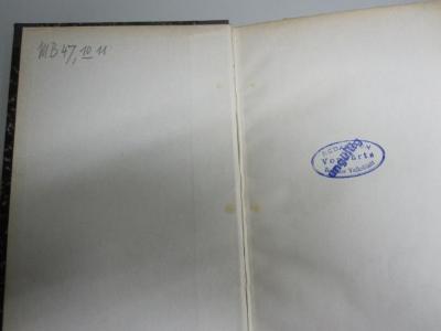 MB 109: Das Münchener Bäckergewerbe. Eine technische, wirtschaftliche und soziale Studie. (1895);- (Franz-Mehring-Bibliothek), Von Hand: Signatur; 'MB 47,1011'. 