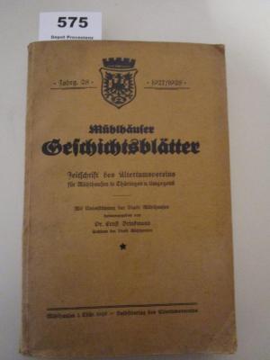  Mühlhäuser Geschichtsblätter (1929)