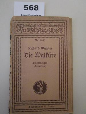  Die Walküre : Erster Tag aus dem Bühnenfestspiel Der Ring des Nibelungen (o.J.)