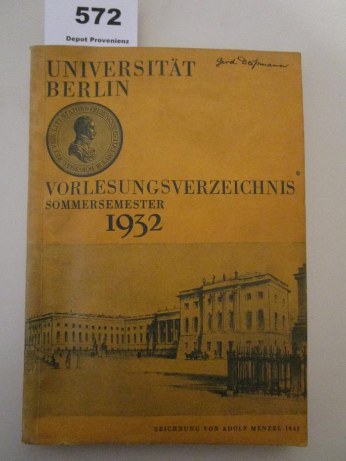 13,82/47 : Vorlesungsverzeichnis Sommersemester 1932 (1932)