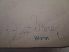 - (Worm, Dieter), Von Hand: Name, Autogramm; 'Dieter Worm'. 