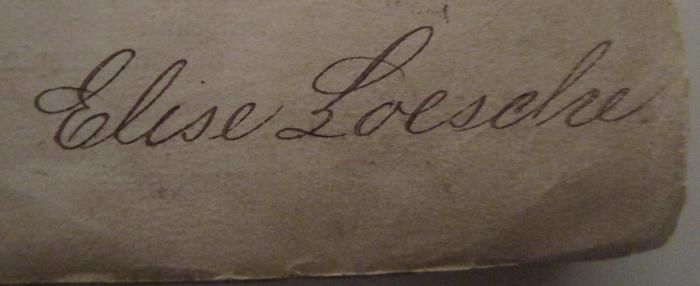 - (Loesche, Elise), Von Hand: Autogramm, Name; 'Elise Loesche'. ; Der Freischütz (o.J.)
