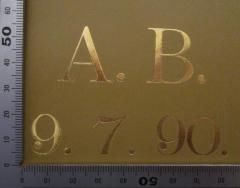 - (Beer, A.), Prägung: Initiale, Datum; 'A. B.
9.7. 90'.  (Prototyp)