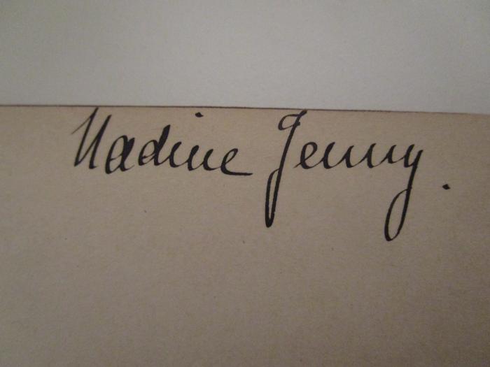  24 caprices : en forme d'études ; pour violon seul ; dans les 24 tons de la gamme  (o.J.);- (Jenny, Nadine), Von Hand: Autogramm, Name; 'Nadine Jenny.'. 