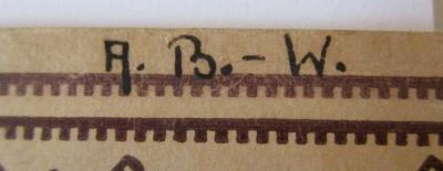  Die Verfassung des Deutschen Reichs vom 11. August 1919 (o.J.);- (Beume-Werner, Anneliese), Von Hand: Monogramm; 'A. B. - W.'. 