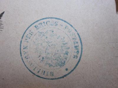 - (Reichspostamt (Berlin). Bücherei), Stempel: Berufsangabe/Titel/Branche, Name, Wappen; 'Bibliothek des Reichs-Postamts'.  (Prototyp)