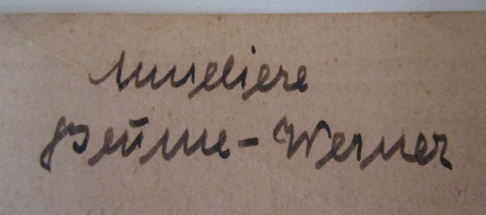 - (Beume-Werner, Anneliese), Von Hand: Autogramm, Name; 'Anneliese
Beume-Werner'. ; Die Verfassung des Deutschen Reichs vom 11. August 1919 (o.J.)