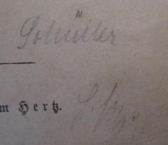 - (Schüller, [?]), Von Hand: Autogramm, Name; 'Schüller [...]'. 