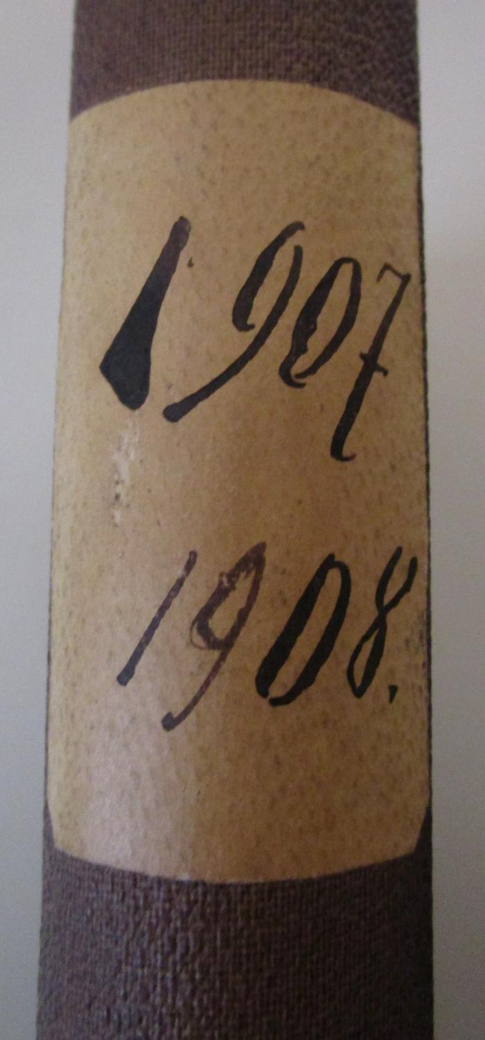  Amtliche Mitteilungen des königl. Konsortiums der Provinz Sachsen zu Magdeburg (1907);- (unbekannt), Etikett: Datum; '1907 1908'. 