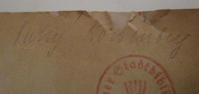  Übungsbuch zum Leitfaden der Tonika-Do-Lehre ([1930]);- (Löwenberg, Vally), Von Hand: Autogramm, Name; 'Vally Löwenberg'. 