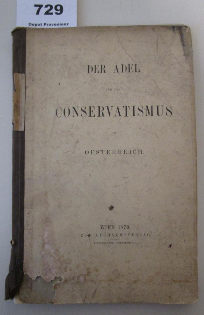  Der Adel und der Conservatismus in Oesterreich (1879)