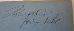 - (Bering, Rudolf), Von Hand: Autogramm, Name, Ortsangabe; 'Rudolf Bering stud. jur. Berol.'. 