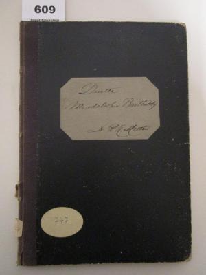  22 Duette für zwei Singstimmen mit Begleitung des Pianoforte (o.J.);- (Matthei, Philipp H.), Etikett: Name; 'Duette
Mendelssohn-Bartholdy
Dr. Ph. H. Matthiei'. 