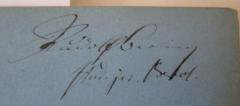 - (Bering, Rudolf), Von Hand: Autogramm, Name, Ortsangabe; 'Rudolf Bering stud. jur. Berol.'. 