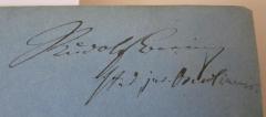 - (Bering, Rudolf), Von Hand: Autogramm, Name, Ortsangabe; 'Rudolf Bering stud. jur. Berol.[inensis]'. 