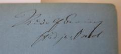 - (Bering, Rudolf), Von Hand: Autogramm, Name, Ortsangabe; 'Rudolf Bering stud. jur. Berol.'. 