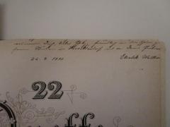 - (Wallbrecht, Elisabeth;Matthei, Philipp H.), Von Hand: Name, Datum, Widmung; '[...] erinnere dich, lieber Philipp, freundlich an die schöne z[wei]same Stunden in Hornoldendorf und an deine Partner[in]
26.9.1890, Elisabeth Wallbre[...]'. 