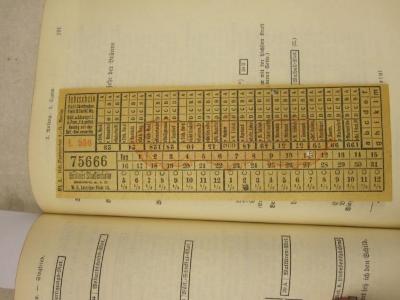 - (Heymann, Rosi), Papier: Lesezeichen; '[Fahrschein Berliner Straßenbahn]'. ; Musikdramen : Sämtliche komponierten Bühnendichtungen (o.J.)