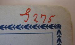- (Nicklisch, Hans), Von Hand: Signatur; 'G 275'. 