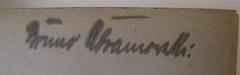 - (Abramovski, Bruno), Von Hand: Autogramm, Name; 'Bruno Abramovski.'. 