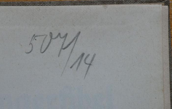  Tropische Düngerfibel : Beiträge zur Düngungsfrage in den Tropen und Subtropen (o.J.);- (unbekannt), Von Hand: Nummer; '507/14'. 