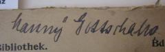 - (Gottschalk, Hanny), Von Hand: Autogramm, Name; 'Hanny Gottschalk'. 